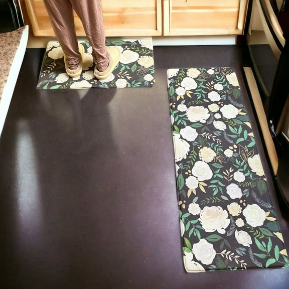 2PC Kitchen Mat Cushioned Anti-Fatigue Kitchen Rug Waterproof Non-Slip Heavy Duty 17.7x30 17.7x47inch