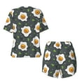 thumbnail image 5 of Kdxio Cute Poached Eggs Print Pajamas Sets for Women Short-Sleeved Pjs with Lounge Shorts Two Piece Sleepwear S-4XL, 5 of 9