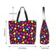thumbnail image 5 of Balery Colorful Hearts Bolsa Tote Estilo Estético con Cremalleras, Bolsa de Hombro, Bolsa de Compras Grande y Plegable, 5 of 8