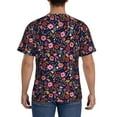 thumbnail image 3 of Vsdgher Dancing Skeletons Floral Garden Print Men's Dry Fit Mesh Athletic Shirts Moisture Wicking Tennis T-Shirt Tops, 3 of 9