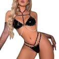 thumbnail image 1 of Gibobby Lencería mujer erótica Conjunto de ropa interior de encaje para mujer, conjunto de ropa interior y ropa interior de encaje con correa, lencería sexy(Negro, M), 1 of 5