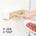 thumbnail image 1 of Space-Saving Magnetic Wall-Mounted SOLX Food Wrap Cutter with Patented Design, Double-Sided Sliding Blade & Adjustable Length – E2 Bamboo Pattern MAX Model (310x57mm) Including 50m Preservation Film, 1 of 5