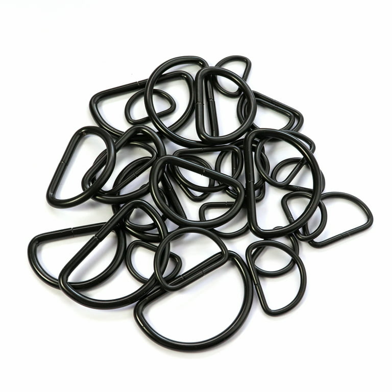 Metal D Ring Non Welded D-Rings Electroplated Black Assorted 0.5