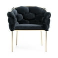 thumbnail image 2 of Modrest Debra Modern Black Velvet/Brushed Brass Dining Chair, 2 of 5