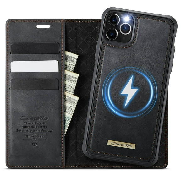 Magnetic 2 in 1 Magsafe Detachable Wallet Case for iPhone 11 Pro with Card Holder Women Men, Retro PU Leather【RFID Blocking】Kickstand Shockproof Cover
