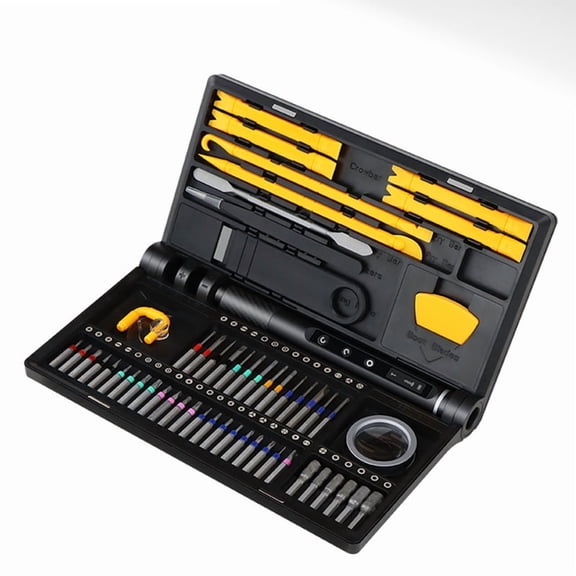 Precision Electric Screwdriver Set Cordless with Magnetic Bits 5 Torque 0.52N Tweezers PC Phone Repair Kit,1 x Electric Screwdriver Set