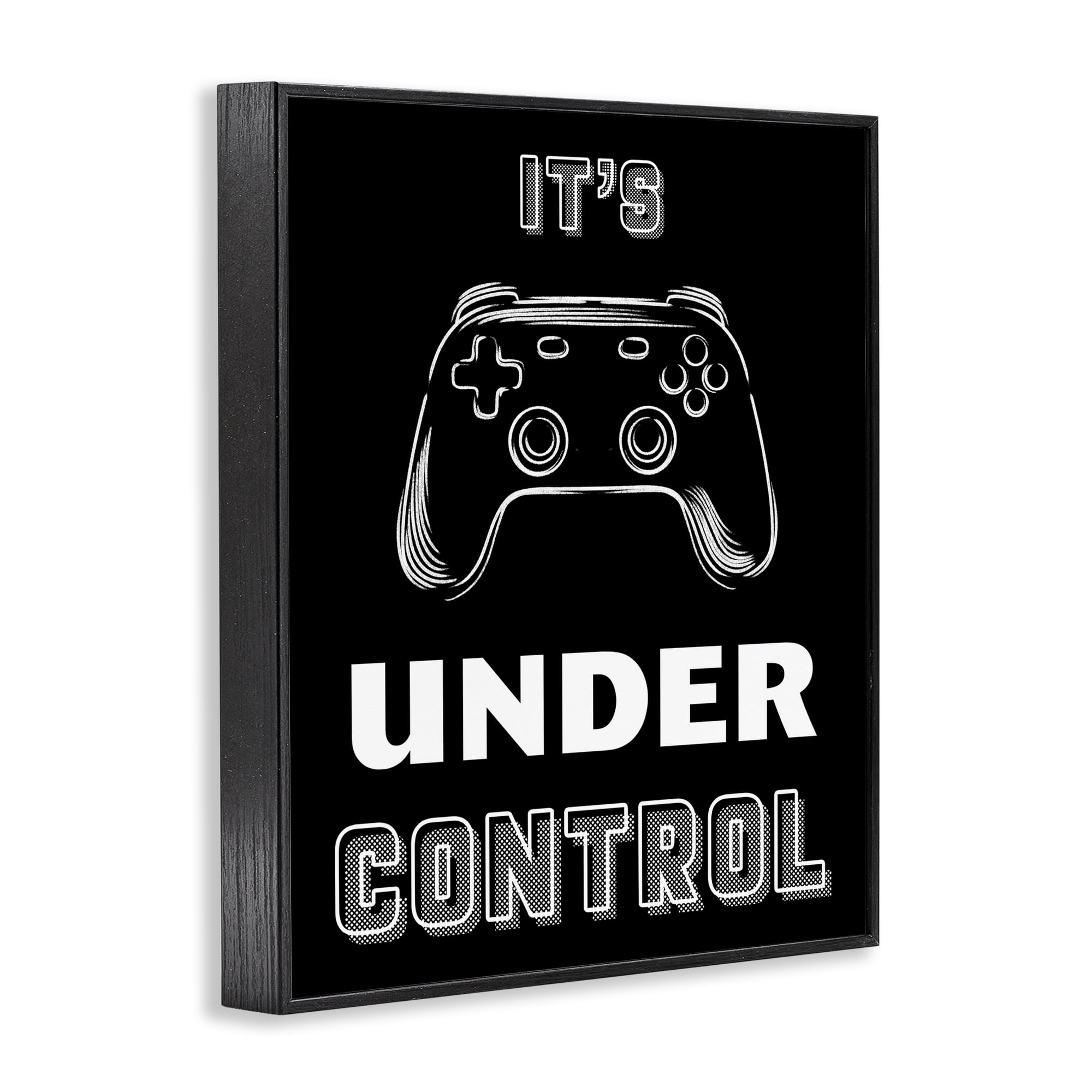 Stupell Industries Under Control Gamer Black Framed Giclee Art, design by Marcus Prime
