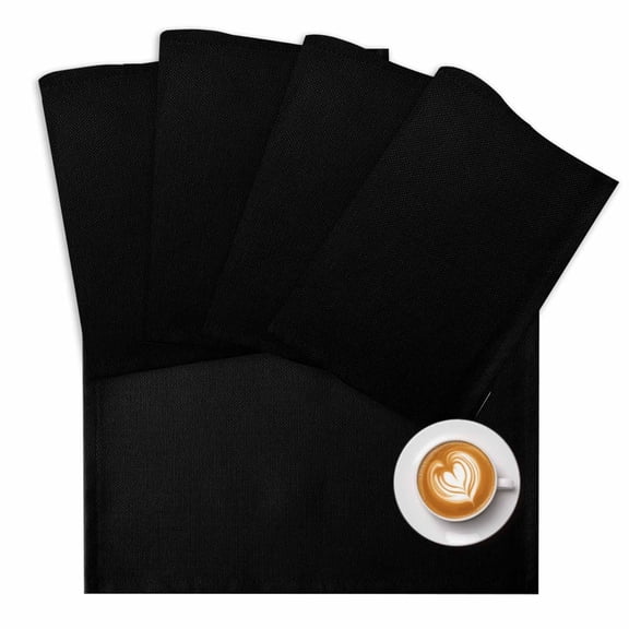 Black Placemats Set of 2 Solid Color Place Mats Washable Table Mats for Party Kitchen Dining Decoration, 13 X 19 Inch