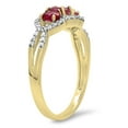 thumbnail image 2 of Dazzlingrock Collection 10K Round White Diamond & Oval & Round Ruby 3 Stone Engagement Ring, Yellow Gold, Size 10, 2 of 4