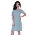 thumbnail image 4 of Moomaya Cold Shoulder T-shirt Dress Round Neck Casual Knee Length Summer Dresses For Womens, 4 of 7