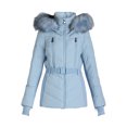 thumbnail image 5 of F.O.G. Women's and Women's Plus Belted Puffer with Faux Fur Hood, Sizes S-3X, 5 of 5