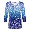thumbnail image 4 of Glitter 3/4 Sleeve Tops for Womens Summer Tshirts Casual Loose Round Neck Tee Shirts Pullover Tunic, 4 of 5