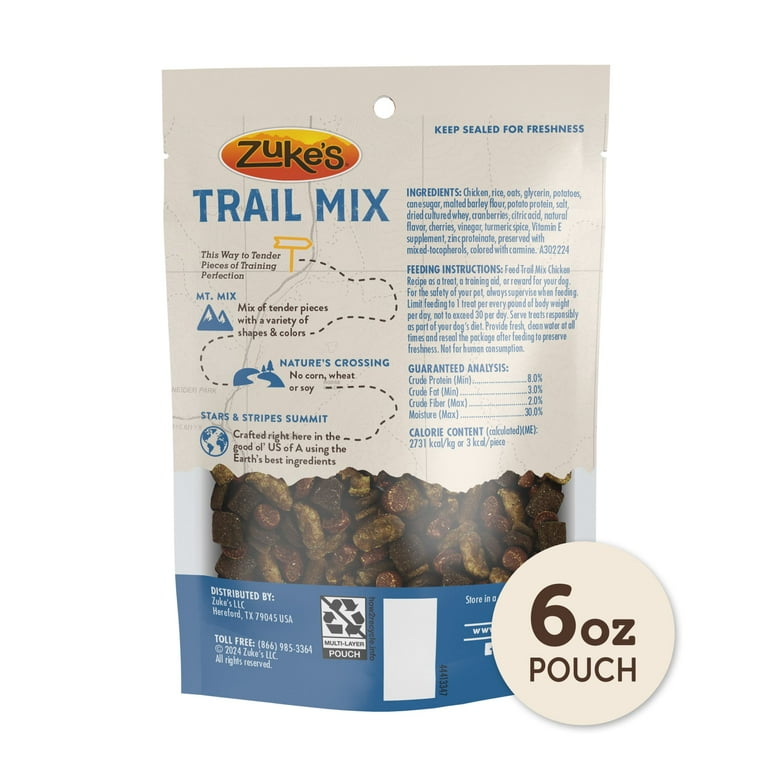 Zuke's Trail Mix Pet Treats for Dogs, Real Chicken Recipe Soft Dog