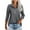 Gray, variant on Kovlvoll 3/4 Length Sleeve Womens Tops Half Zipper V Neck Shirts Solid Color Casual Comfy Tunic Top