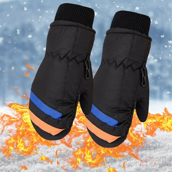 VKOYWKM Toddler Kids Boys Girls Mittens Winter Thermal Ski Gloves Outdoor Windproof Windproof Warm Snow Mittens