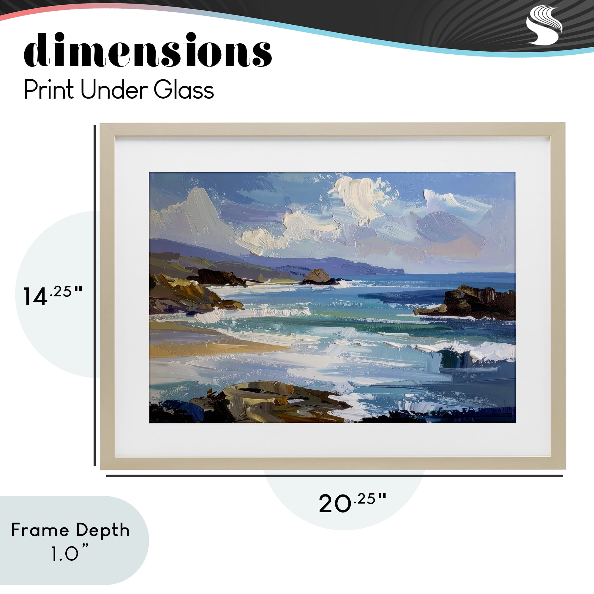 Stupell Industries From Sky To Sea Birch Framed Print Under Glass, design by Alonza Saunders