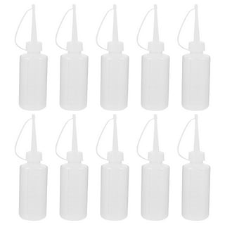Bastex 13 Pack 4 Ounce Plastic Squeeze Bottles with Caps and Measurements.  Small Mini Squeeze Bottle for Arts and Crafts