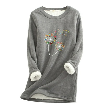 

Lwhmf Winter Tunic Tops for Women Sweatshirts O Neck Loungewear Nightgowns Long Sleeve Christmas Print Fall Fleece Tops Shirts for Leggings Plus Size Sweatshirts