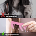 thumbnail image 4 of Wide Tooth Comb for Curly Hair Wet Dry Hair, No Handle Detangler Comb Styling Shampoo Comb (Cyan, 2 Pieces), 4 of 6