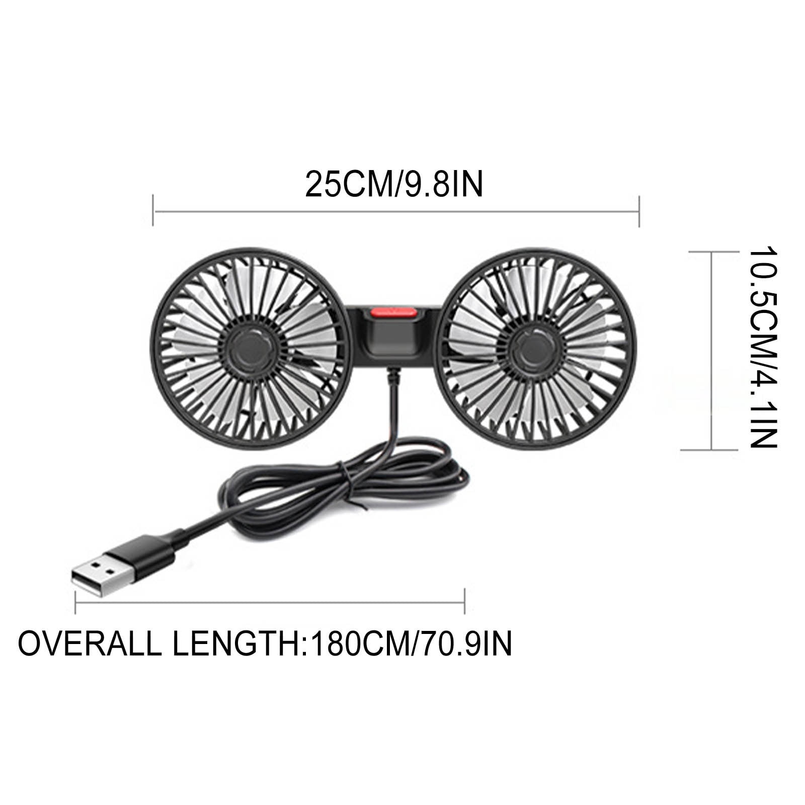 Xerdsx Car Fans,USB Electric Cooling-Fan For Backseat, Headrest 360 Degree Rotatable Dual Rear Seat Air-Fan Portable Neck Fans that Blow Cold Air
