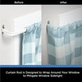 thumbnail image 4 of Mainstays 2" Clearance Basic Metal Wrap Around Adjustable Curtain Rod, 28-46" Adjustable Length, White Finish, 4 of 8