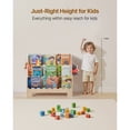 thumbnail image 5 of KFFKFF Montessori-Inspired 3-Tier Kids Bookshelf with Scalloped Design, Front-Facing Bookcase for Toddlers, Includes Dual Hooks for Backpacks, Ideal for Kids' Rooms, Living Areas, Entryways, 5 of 9
