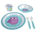 thumbnail image 2 of Bentology 5 Pc Mealtime Baby Feeding Set for Kids and Toddlers - Includes Plate, Bowl, Cup, Fork and Spoon Utensil Flatware - Durable, Dishwasher Safe, BPA Free - Owl, 2 of 5
