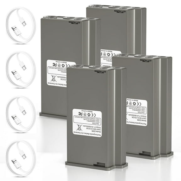 4pcs Rechargeable Batteries Compatible with Tactacam Trail Cameras X Gen 3.0/ X Gen 2.0/ XB/ X/ SK/ X Pro/ X Pro 3.0 Hunting Camera Battery Pack(6000mAh USB-C Cable)