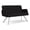 OpenHouse Black, variant on Willow Lounge Lobby Reception Waiting Room Loveseat / Silver Steel / Black