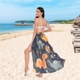 thumbnail image 6 of FORMRS Womens Long Sarong Beach Wrap Semi-Sheer Bikini Skirt Bathing Swimsuit Cover Up, Cartoon Dinosaur, 6 of 7