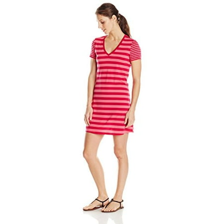 Icebreaker Women's Tech Lite Short Sleeve V Dress, X-Small, Raspberry/Shocking/Raspberry