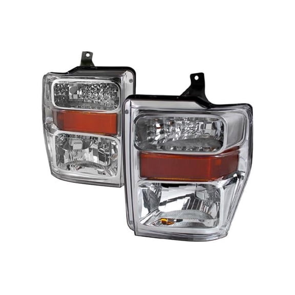 Superduty Chrome Euro Headlights for 2008-2010 Ford F250