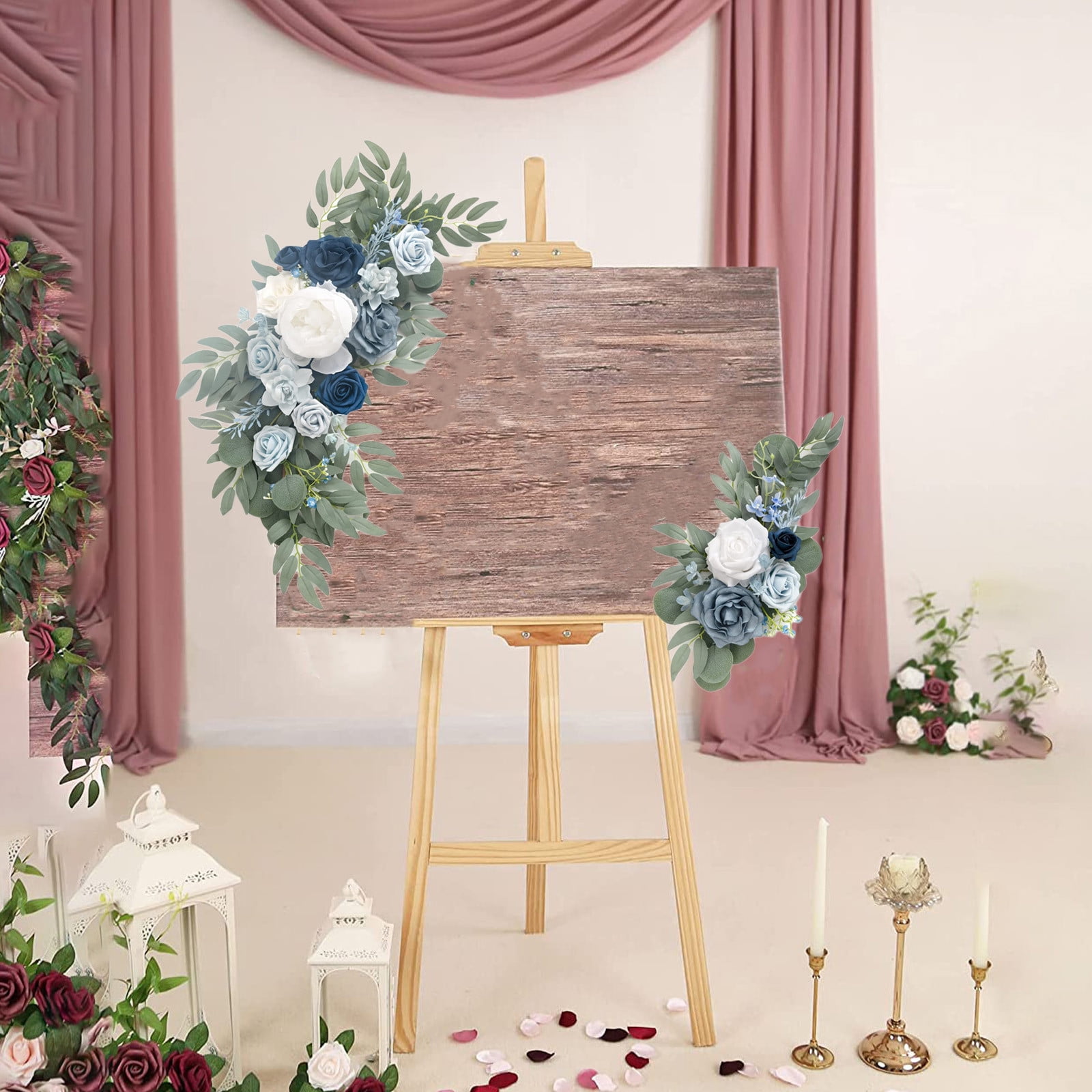Roiihwy Artificial Flowers for Outdoor 19.68X9.84X3.14 Inches, Artificial Plants & Flowers Be Suited to Banquet, Party, Reception Entrance Wedding Arch and Background Decoration