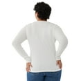 thumbnail image 4 of Free Assembly Women's Ribbed Henley Tee with Long Sleeves, 4 of 10