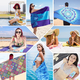 thumbnail image 3 of Toalla de playa de microfibra de secado rápido, esterilla súper absorbente sin arena para uso durante todo el año, toalla de viaje compacta y liviana, rayas clásicas, 30 x 60 pulgadas, 3 of 5