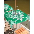 thumbnail image 2 of Outdoor Tablecloth with Umbrella Hole for Patio/Picnic/Party/Camping, Green Boho Waterproof Table Cloth Square Cover Washable, Vintage Classic Bohemia Flower Textured (60"x 60"), 2 of 8