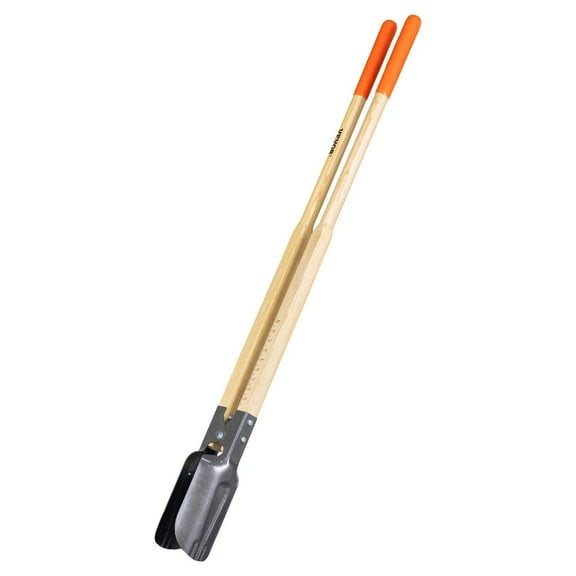 57.5 Inch Manual Post Hole Digger with Wooden Handle & Measurement Scale - Perfect for Fencing & Landscaping Projects