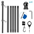 thumbnail image 3 of 2X Juego de Mástil de Bandera para Porche de Casa, 6 Pies de Acero Inoxidable Grueso para Montaje en Pared, Anillos Giratorios para Mástil de Bandera, Sin Soporte, 3 of 5