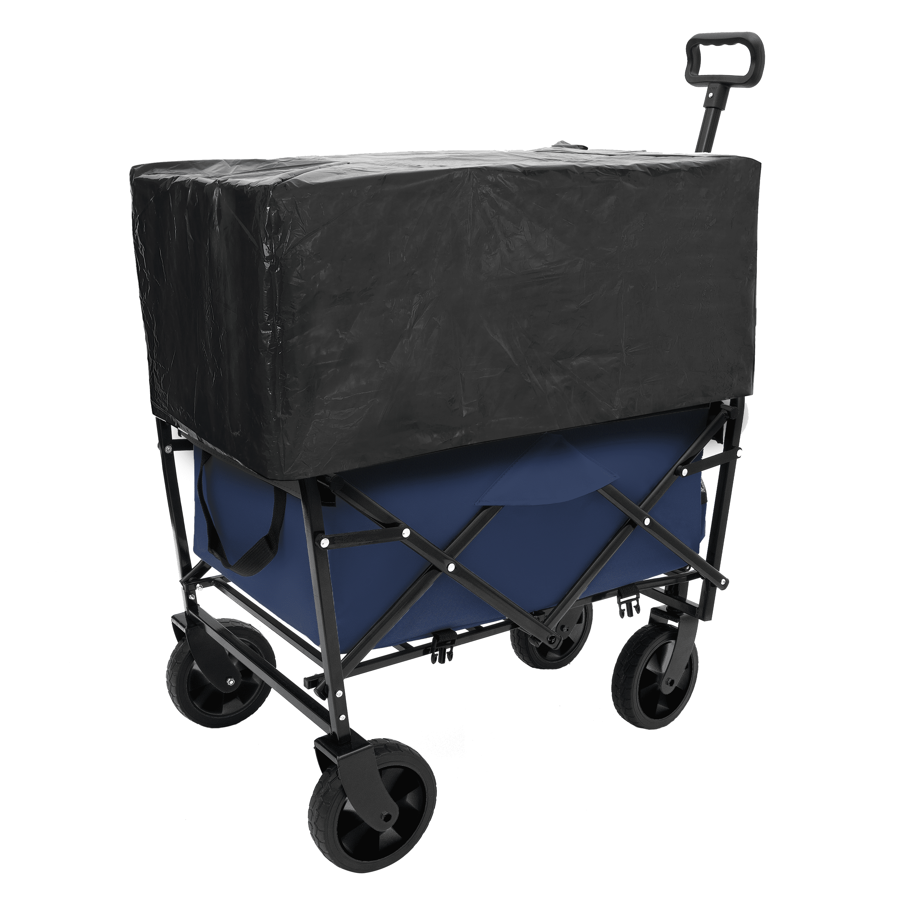 Collapsible Foldable Wagon Cart Beach Wagon Heavy Duty Utility Cart Utility Wagon Grocery Cart for for Camping 3pcs plastic Liner bag /Cover