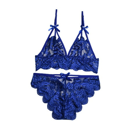 

Women Lace Push Up Sexy Sheer Lingerie Bra Knicker Thong Underwear Underpant Set