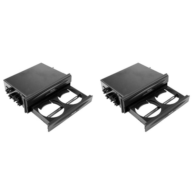 3X Voiture Auto Simple Radio Din de Poche, Porte-Gobelet Universel Radio Cd Boîte de Rangement Noir