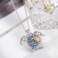 thumbnail image 5 of ufehgfjh Blue Opal Sea Turtle Pendant Necklace Silver Created Birthstone Turtle Jewelry for Women Beach Gift Necklace Ocean Inspired Dainty Pendant Everyday Wear, 5 of 9