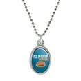 thumbnail image 1 of My Favorite Color is Cheeseburger Antiqued Oval Charm Pendant with Chain, 1 of 3