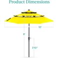 10 ft 3-Tier Solar Patio Umbrella with 24 LED Lights, Ventilated Canopy ...