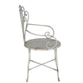 thumbnail image 3 of A&B Home Distressed White Iron Chair with Ornate Fan-Like Backrest - 24.5x22x38", 3 of 7