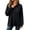 A-Black, variant on Women's Waffle Knit Sweatshirt Oversized Lapel Button Collar Long Sleeve Plaid Loose Casual Everyday Top