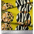 thumbnail image 2 of Soimoi Yellow Rayon Fabric Leopard & Wild Animal Skin Print Fabric by Yard 42 Inch Wide, 2 of 3