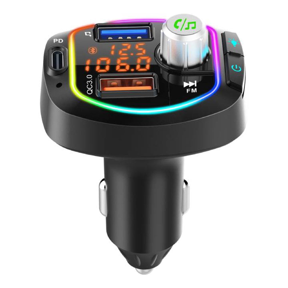 CUMM Wireless 5.0 Car Kit Handsfree Wireless FM Transmitter Dual Screen