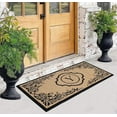 thumbnail image 4 of A1HC Natural Coir Monogrammed Floral Door Mat, 36"x72", Durable Anti-Shed Outdoor Door Mat, Heavy-Duty, Low-Profile, Easy to Clean, 4 of 7
