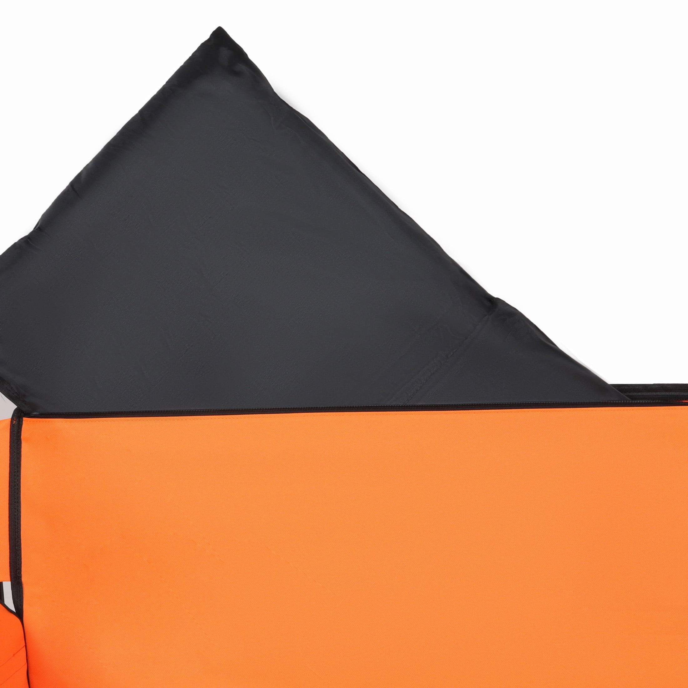 GDF Studio 3-in-1 Folding Wagon Cart with Bench Seat, Detachable Canopy, and Storage, Heavy-Duty Utility Wagon, Orange